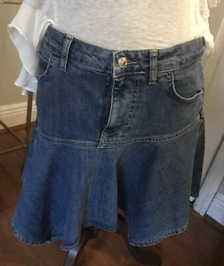 Cute Jean Skirt By Free People Size 10 - Picture 1 of 4