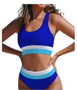 Hilinker Women’s High Waisted Bikini Sports Crop Top NWT - Picture 1 of 5
