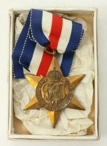 Rara Medalla Británica de la Segunda Guerra Mundial - La Estrella de Francia y Alemania - Medalla Original - Imagen 1 de 4