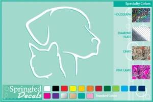 DOG & CAT SILHOUETTE cut vinyl decal #2 Dogs and Cats stickers - Picture 1 of 1