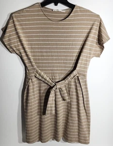 Nordstrom Lush T-Shirt Dress Size M Beige Mini Casual Cotton Blend Soft Comfy  - Picture 1 of 4