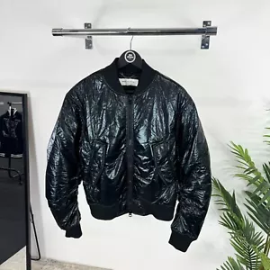 Giacca bomber Dries Van Noten Vellow stropicciata nera prezzo consigliato £ 1050 * - Foto 1 di 12