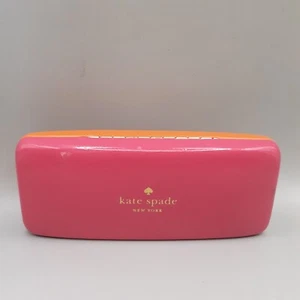 Kate Spade New York Sunglasses Eyeglasses Case Clam Shell Pink Orange Weekender - Picture 1 of 18
