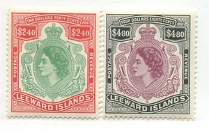 Leeward Islands QEII 1954 $2.40 & $4.80 mint o.g. - Picture 1 of 1
