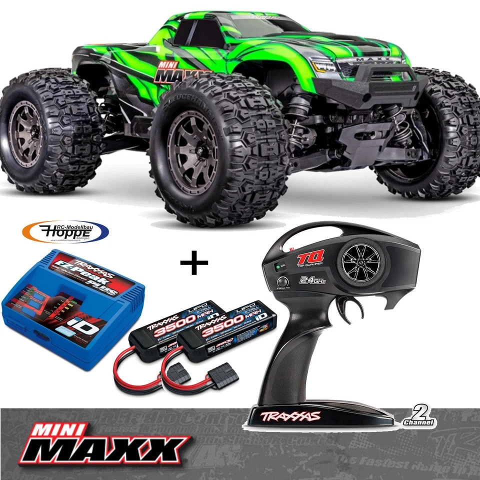 TRAXXAS TRX107154-1GRN MINI MAXX 4WD grün BL-2S Brushless mit Akku USB-C Lader