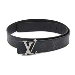Cinturón LOUIS VUITTON? ELVInitial 35MM reversible talla 90 monograma eclipse negro... - Imagen 1 de 13