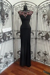 G1752 ALYCE JEWELED BLACK PINK SZ 2 $399 FORMAL HOMECOMING   PROM GOWN DRESS - Picture 1 of 10