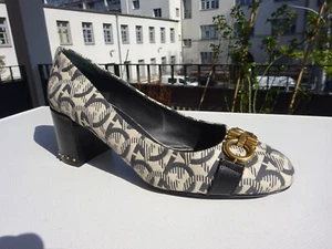 SALVATORE FERRAGAMO GARDA UNPAAR Schuhe Pumps Canvas Italy Gr.L37,5 R36,5 Neuw - Bild 1 von 20