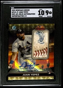2022 Bowman Chrome 2021 AFL Relics Superfractor 1/1 Auto Juan Yepez - Bild 1 von 1