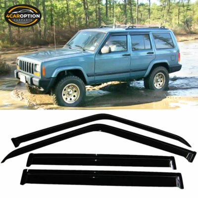 Fits 1984-2001 Jeep Cherokee XJ BJ Window Visors Rain Sun Guard Vent Vent Rain Foto 1 de 3