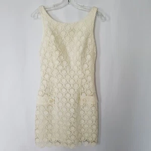 bebe off white lace dress fully lined - Size Small EUC - Picture 1 of 5