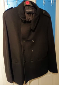 Abrigo para Hombres French Connection FCUK Doble Pecho Mezcla Lana Reino Unido Grande - Negro - Imagen 1 de 14