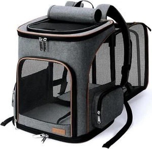 Erweiterbarer Katzen Rucksack Hunderucksack für kleine Hunde Grau - Bild 1 von 7