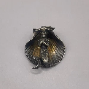 Colgante de fantasía vintage de plata esterlina con perla de ostra concha marina firmado - Imagen 1 de 6