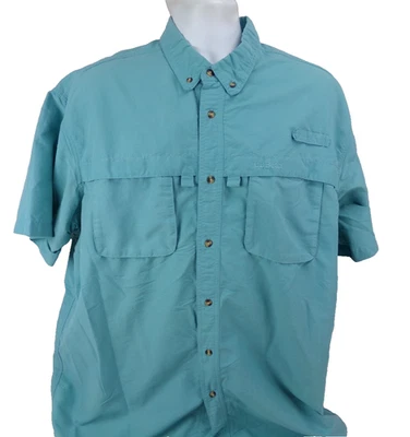 L.L. Bean Tropicwear Fishing Shirt XLT Green Vented Short Sleeve Breathable - Image 1 of 4