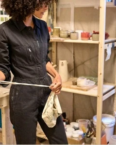 Outerknown STATION Long Sleeve Utility Jumpsuit in Pitch Black Size XS NWT - Picture 1 of 10