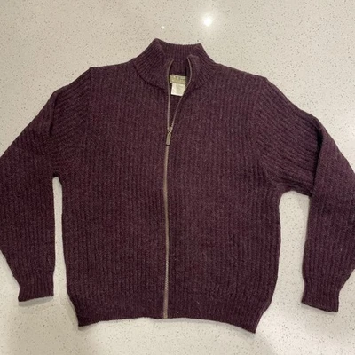 Suéter LL Bean vintage para mujer S lana alpaca tejido cremallera cárdigan púrpura Foto 1 de 4