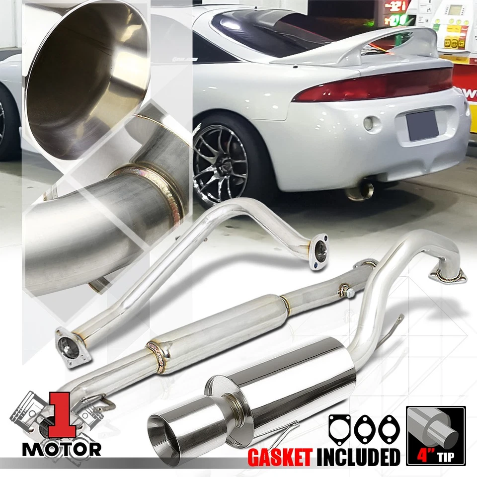 Silenciador de punta biselada de 4" sistema de escape Catback para 95-99 Talon/Eclipse 2,0 L NA Foto 1 de 4