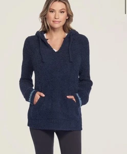 Felpa con cappuccio Barefoot Dreams CozyChic donna Baja indaco righe crepuscolari taglia 4 (S-M) nuova - Foto 1 di 4