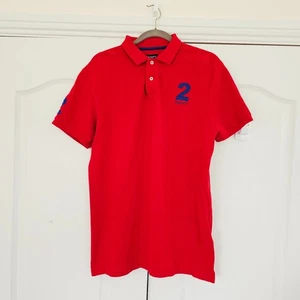 Camisa Polo Hackett Para Hombre Talla L Roja Manga Corta Ajuste A Medida Polo Spellout #2 - Imagen 1 de 9