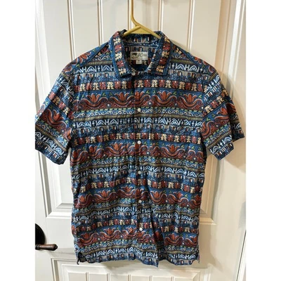 J. Crew camp collar button up Aztec/Hawaiian print short sleeve men’s xs  - Image 1 of 4
