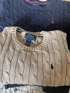 4-5 Jahre Kind Polo Ralph Lauren 2 Sweater Pullis Pullover Baumwolle Blau Sand - Bild 1 von 10