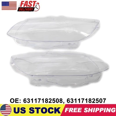 Pair Headlight Headlamp Lens Cover For BMW E92 E93 Coupe M3 328i 335i 2006-2009 - Image 1 of 4