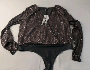 Sincerely Jules Sequin’s Stretchy Bodysuit NWT Size Medium - Picture 1 of 10