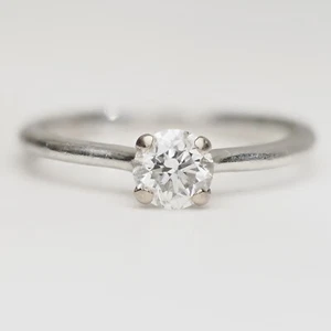 Platinum Round Brilliant Solitaire GIA Certified Diamond Ring. 1/2ct 0.50ct - Picture 1 of 5