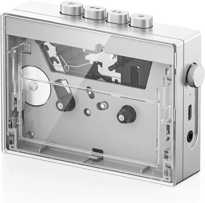 FiiO CP13 Portable Cassette Tape Player 3.5mm Earphone Jack (Transparent/Silver) - Image 1 of 4