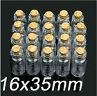 New 100 Units 2ml Bottles16x35mm Small Tiny Clear Glass Bottles Vial with Cork