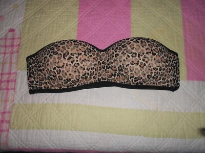 Sujetador Victorias Secret ROSA talla L animal print STRAPLESS en muy buena condición Foto 1 de 4