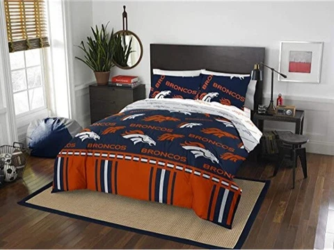 NFL Northwest Company Denver Broncos Full Size 5 Pc Comforter Bedding Set New Cover