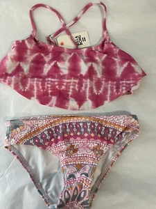 Billabong Girl's Flutter 2-Pieces Swimming Set Multicolor Sz 8 - Picture 1 of 2