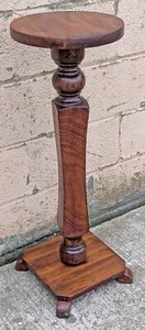 Vintage Antique Old SOLID Wood Wooden Table Lamp Plant End Side Hall Table Stand - Picture 1 of 5