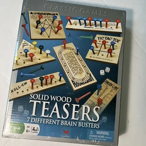 Neu im Karton Holz Teaser klassische Spiele massiv 7 verschiedene Brain Busters Familie 6+ - Bild 1 von 3