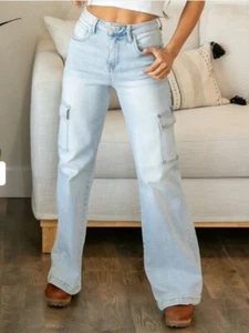 Risen Jeans, Cargo, High Rise, NEW with tags, Size 11/29, Retail $89, Denim - Picture 1 of 4
