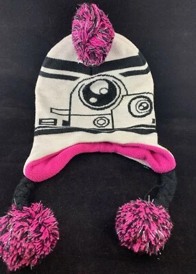 Kids' Star Wars R2-D2 Pom Beanie Stocking Hat - White & Pink - One Size — 第 1/4 张图片