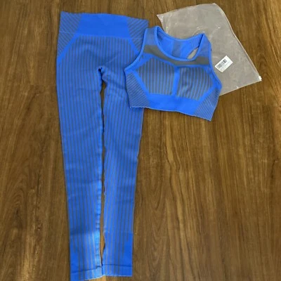 Women Workout Outfit 2 PCS Fitness Seamless Yoga Suit Leggings + Bra Gym Set Sm - Image 1 of 2