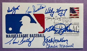 SIGNED WORLD SERIES WINNING MANAGERS FDC AUTOGRAPHED FIRST DAY COVER -(8 SIGS)