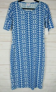 Vestido para mujer Lularoe Julia azul y blanco talla pequeña nuevo con etiquetas - Imagen 1 de 3
