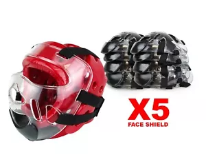 X5 NUEVO Artes Marciales Máscara Transparente Escudo Facial para Equipo de Cabeza de Lucha - Imagen 1 de 6