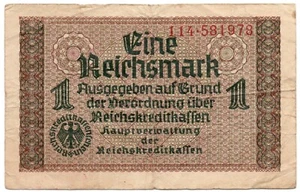 Nazi Germany 1 Reichsmark Banknotes WWII 114-581978 - Picture 1 of 2