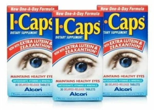 90 ICaps Tablets One Day supplements 3 Months supply i caps i-caps Alcon - Picture 1 of 6