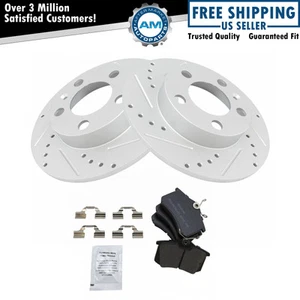 Rotor & Brake Pad Posi Metallic Performance Drilled Slotted Rear Kit - Picture 1 of 5