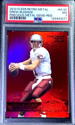 2012 Fleer Retro 1997-98 Fleer Metal Red PMG /100 Drew Bledsoe #M-20 PSA 7 - Image 1 of 3