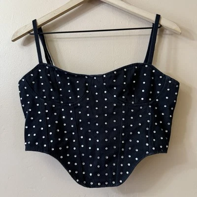 Corsé de zorro blanco estrás talla grande diamante negro rodeo festival occidental Foto 1 de 4