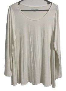Camisa túnica Soft Surroundings para mujer M 8 10 blanco roto marfil manga larga - Imagen 1 de 4