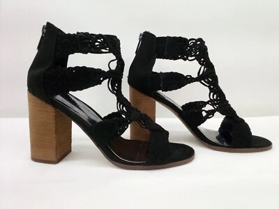 Zapato para mujer Carlos Santana tacón abierto Nadia talla 7,5 negro estilo macramé  Foto 1 de 4