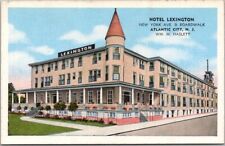 Atlantic City NJ Linen Postcard HOTEL LEXINGTON New York Ave & Boardwalk / Linen